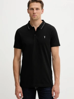 Trussardi polo bawełniane męski kolor czarny gładki G5018000026N