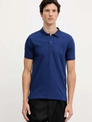 Trussardi polo bawełniane męski kolor granatowy gładki G5008000025N