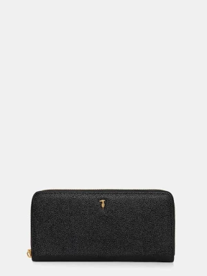 Trussardi portfel skórzany damski kolor czarny I042E000073N