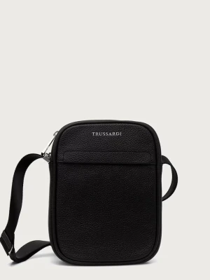 Trussardi saszetka na ramię męska z imitacji skóry czarny