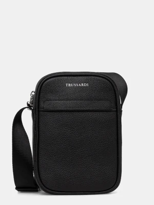 Trussardi saszetka skórzana kolor czarny Z589E005966N