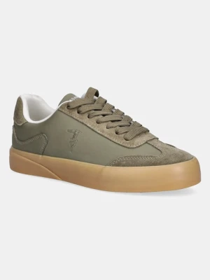 Trussardi sneakersy skórzane męskie kolor zielony N028S000928N