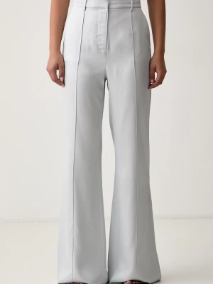 Trussardi spodnie flare damskie z wiskozy niebieski
