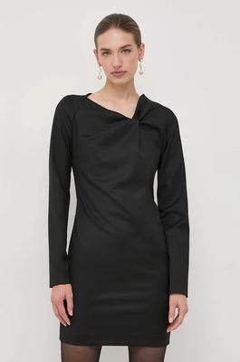 Trussardi sukienka kolor czarny mini prosta