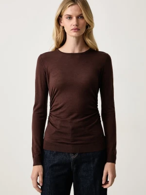 Trussardi sweter damski wełniany brązowy