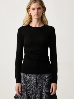 Trussardi sweter damski wełniany czarny
