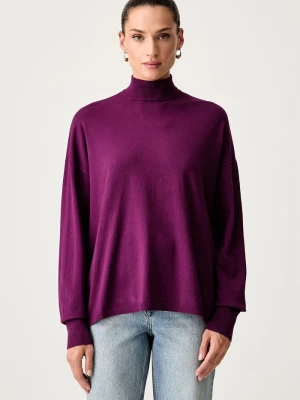 Trussardi sweter damski z wiskozą fioletowy