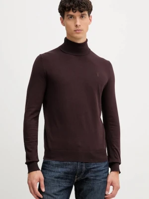Trussardi sweter męski kolor brązowy lekki z golferm M0178000019N