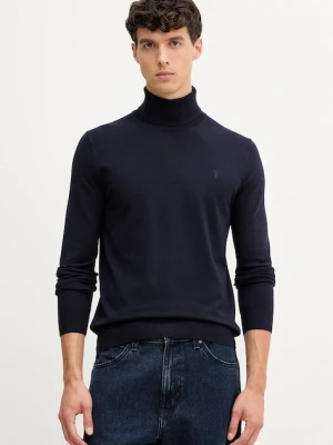 Trussardi sweter męski kolor granatowy lekki z golferm M0178000019N