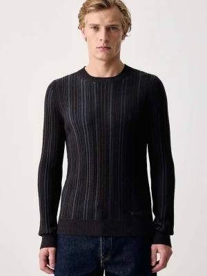 Trussardi sweter męski wełniany granatowy