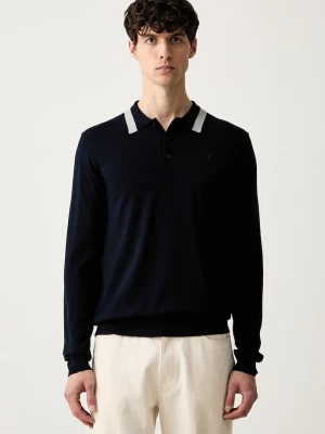 Trussardi sweter męski z wiskozą granatowy