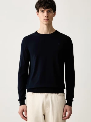 Trussardi sweter męski z wiskozą granatowy
