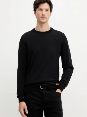 Trussardi sweter wełniany męski kolor czarny lekki M0058000007N