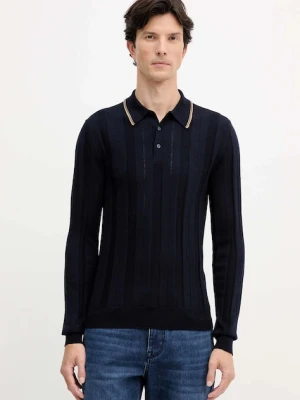 Trussardi sweter wełniany męski kolor granatowy lekki M0048000006N