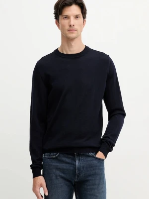 Trussardi sweter wełniany męski kolor granatowy lekki M0058000007N