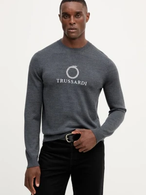 Trussardi sweter z wełną męski kolor szary M0358000037N