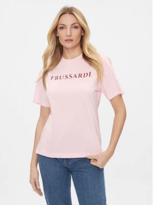 Trussardi T-Shirt 56T00592 Różowy Regular Fit