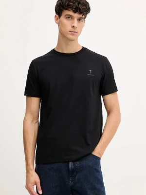 Trussardi t-shirt bawełniany męski kolor czarny gładki G0278000048N