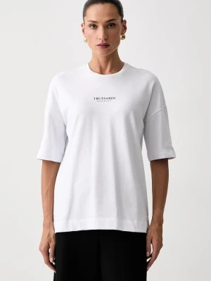 Trussardi T-shirt damski bawełniany biały