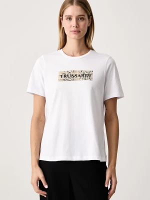 Trussardi T-shirt damski bawełniany biały