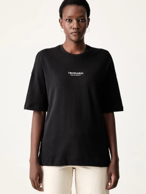 Trussardi T-shirt damski bawełniany czarny