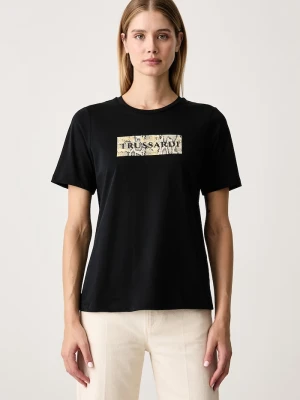 Trussardi T-shirt damski bawełniany czarny