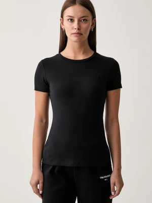 Trussardi T-shirt damski z bawełną czarny