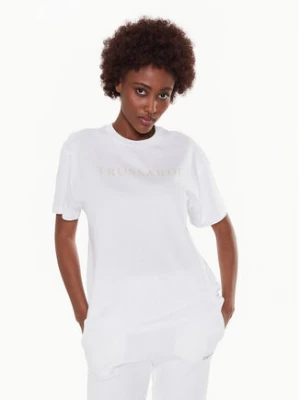 Trussardi T-Shirt Lettering Print 56T00565 Biały Regular Fit