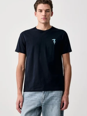 Trussardi T-shirt męski bawełniany granatowy