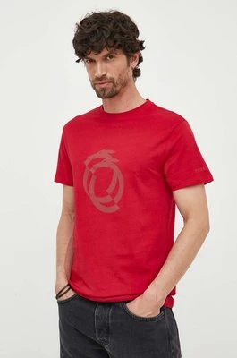Trussardi t-shirt męski kolor bordowy z nadrukiem