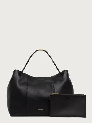 Trussardi torebka shopper damska skórzana czarny