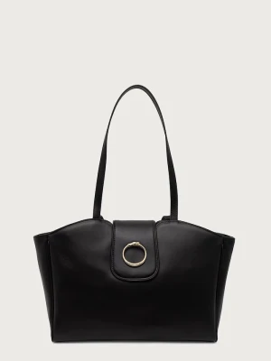 Trussardi torebka shopper damska skórzana czarny