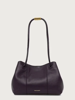Trussardi torebka shopper damska skórzana fioletowy