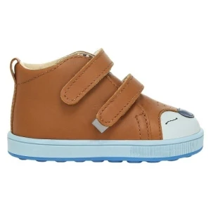 Brązowe skórzane trzewiki Bartek z niebieska podeszwa 13568-07