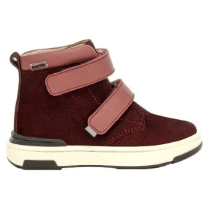 Bordowe trzewiki Bartek 1198501 z połączenia weluru i skóry licowej 1198501