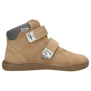 Beżowe trzewiki ocieplane dziecięce barefoot z weluru Bartek 14043520