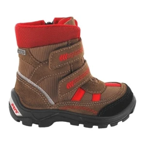 Brązowo czerwone trzewiki Bartek z zapięciem na rzepy i zamek t 31523 w64