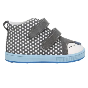 Szare trzewiki w kropki z niebieska podeszwa Bartek 13568-08