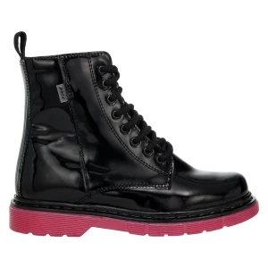 Czarne dziewczęce trzewiki Bartek z różowa podeszwa 1429301