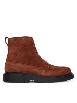 Trzewiki Calvin Klein Combat Ess Lace Up Zip Boot Su YM0YM01371 Brązowy