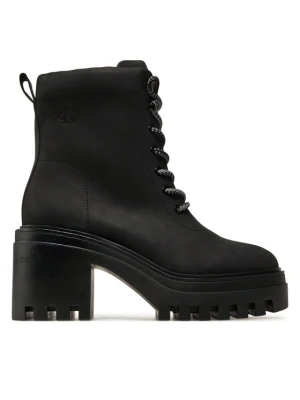Trzewiki Calvin Klein Jeans Chunky Heeled Zip Boot Lth YW0YW01548 Czarny