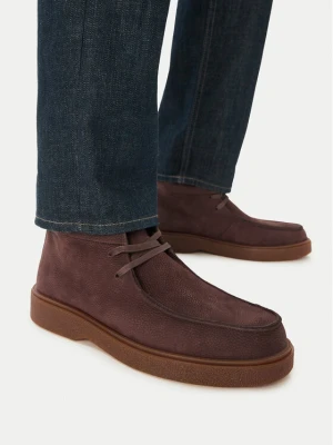 Trzewiki Calvin Klein Text Rubber Apron Boot Nu HM0HM02256 Brązowy