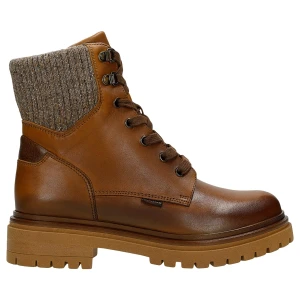 Brązowe skórzane trzewiki damskie ze skarpeta 64149-83 Wojas