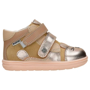 Beżowo złote trzewiki dziewczęce z motywem kotka Bartek 86311-78