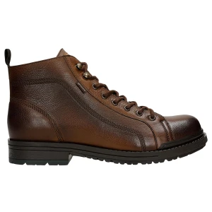 Brązowe trzewiki męskie sznurowane ze skóry licowej 24111-52 Wojas