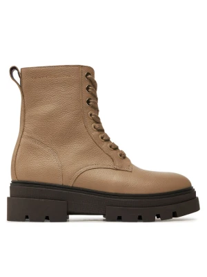 Trzewiki Tommy Hilfiger Bicolor Leather Lace-Up FW0FW08160 Beżowy