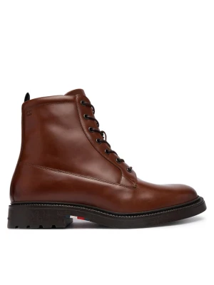 Trzewiki Tommy Hilfiger Corporate Casual Lth Boot FM0FM06174 Brązowy
