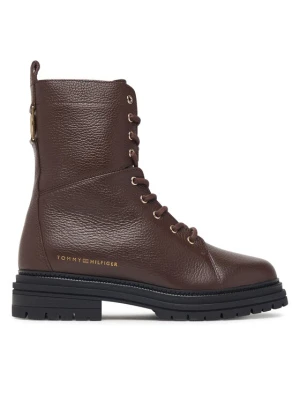 Trzewiki Tommy Hilfiger Th Emboss Grain Leather Boot FW0FW09553 Brązowy