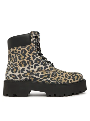 Trzewiki Tommy Jeans Tjw Platform Cheetah Boots EN0EN03140 Brązowy