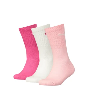 Trzy pary sportowych skarpet PUMA Junior, Akcesoria, Różowy,